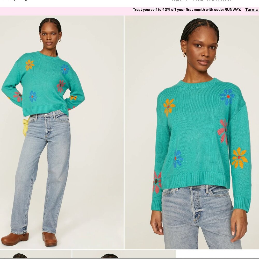 Rails Green Zoey Floral Sweater